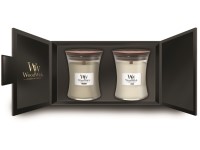 WoodWick dárkový set Fireside, Linen váza střední 2 ks